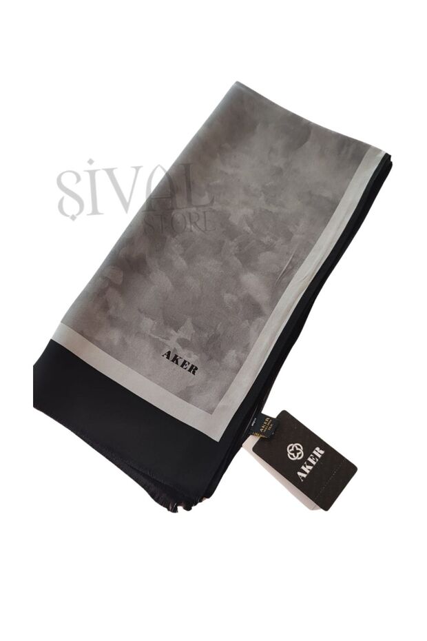 Gri- Siyah İpek Fular 311 - 5