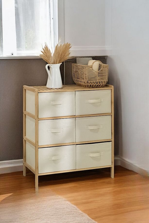 Bambu 6 Çekmeceli Dolap Çok Amaçlı Düzenleyici Organizer Şifonyer Db-0016 - 2