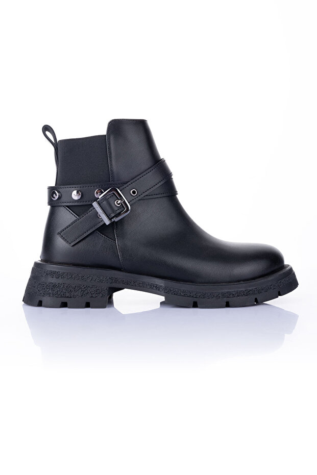 Layza Kadın Kalın Tabanlı Siyah Bot - 2