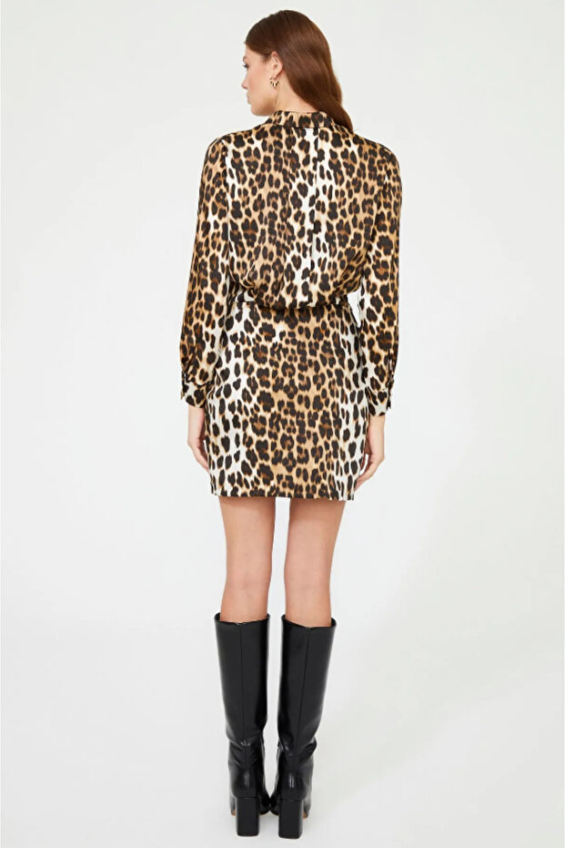 فستان قميص منقوش - 4