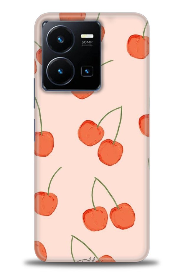 حافظة Tecno Spark Go 2023 مطبوعة بدقة HD - كرز كبير + واقي شاشة كامل