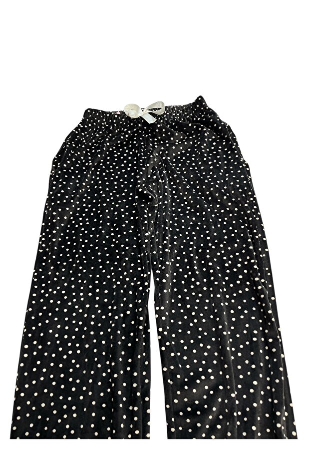 Soft Fransız Kadife Yumuşak Bilek Manşetli/lastikli Cepli Pijama Joger Eşofman Tek Alt - 3