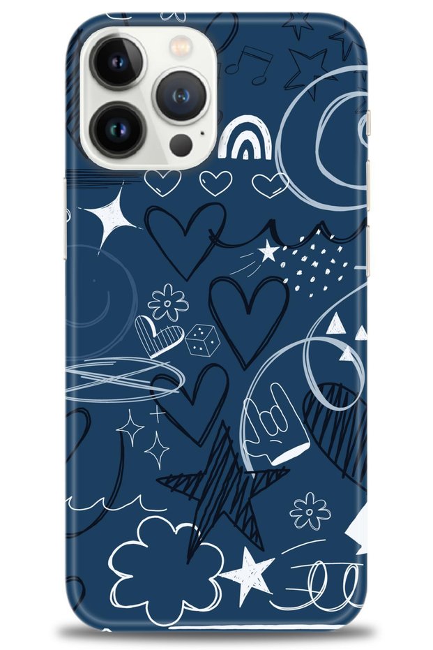 Tecno Spark 10 Pro Case Hd Printed Case - Notes and Hearts Blue