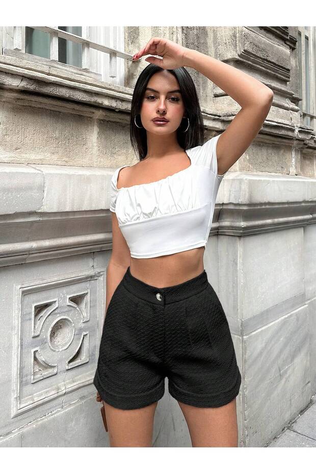 KADIN CEPLİ ŞANEL ŞORT PANTOLON - 7