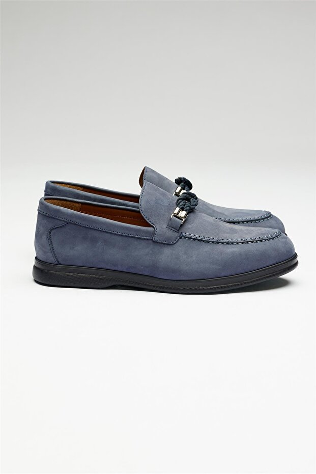 Mavi Deri Loafer - 1