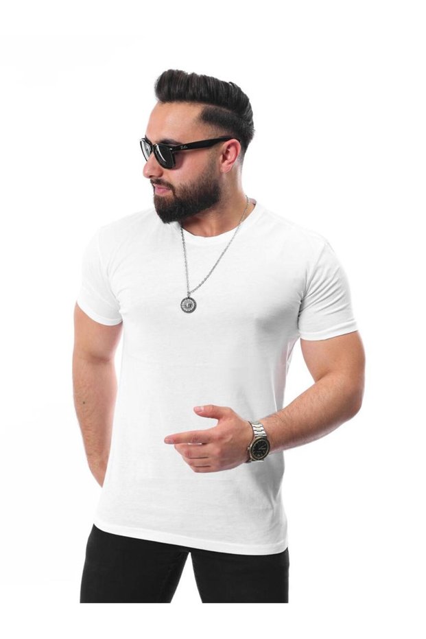 White Color Crew Neck Plain Men's T-Shirt