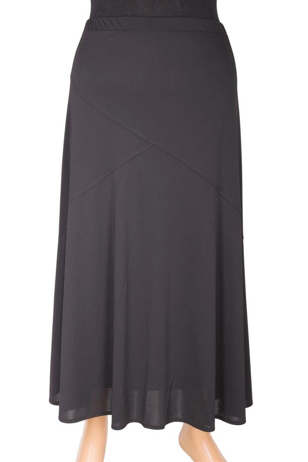 Women's Rana Cross Model Black Crepe Skirt