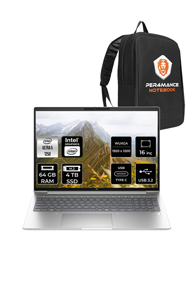 ProBook 460 G11 İntel Core Ultra 5 125U 64GB 4TB SSD 16'' WUXGA FDOS 9Y7S7ET & PER4 ÇANTA - 1
