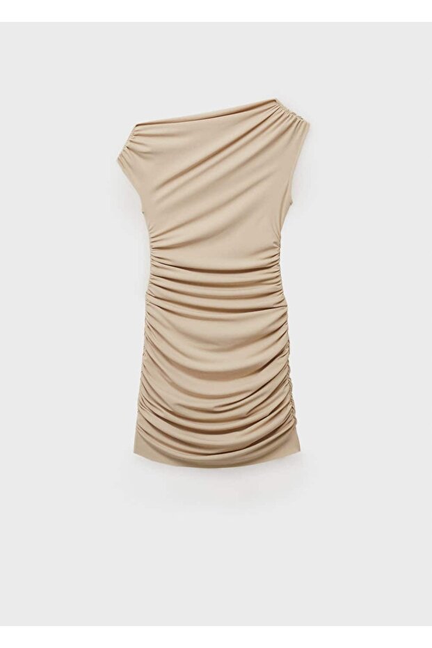 Asimetrik Pilili Elbise - 3