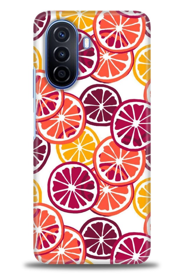 Tecno Spark 8C Case Hd Printed Case - Burgundy Lemon Slices