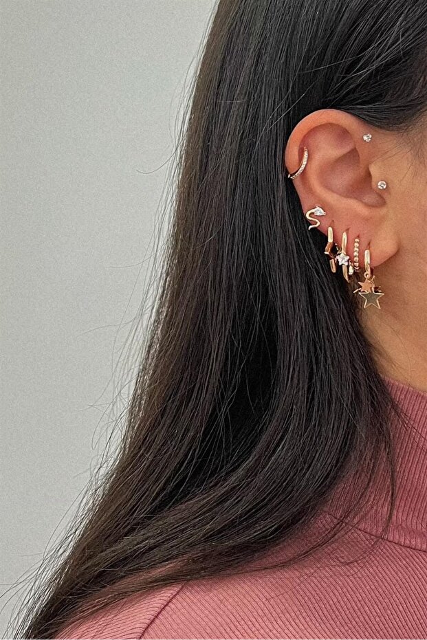 Star Küpe Çifti | Çelik - 3