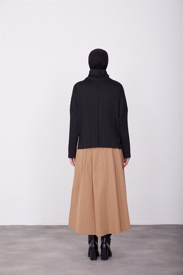 Pliseli Örme Bluz 23k3216 Siyah - 6