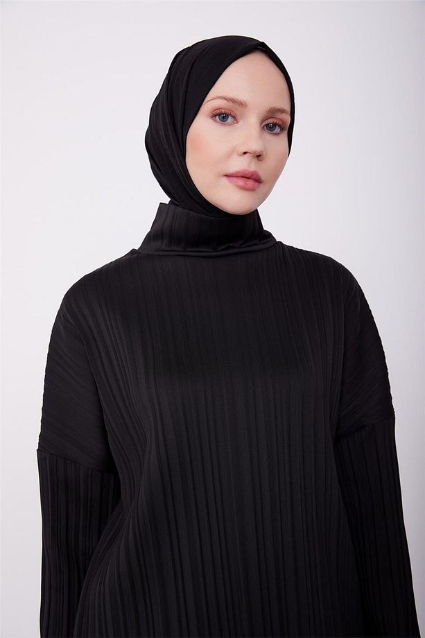 Pliseli Örme Kumaşlı Bluz 23k3217 Siyah - 4
