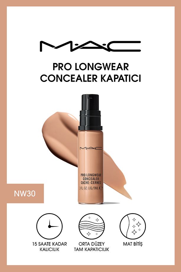 15 Saate Kadar Kalıcı Orta Kapatıcılıkta Göz Altı Kapatıcısı - Pro Longwear Concealer Nw30 - 9ml - 1