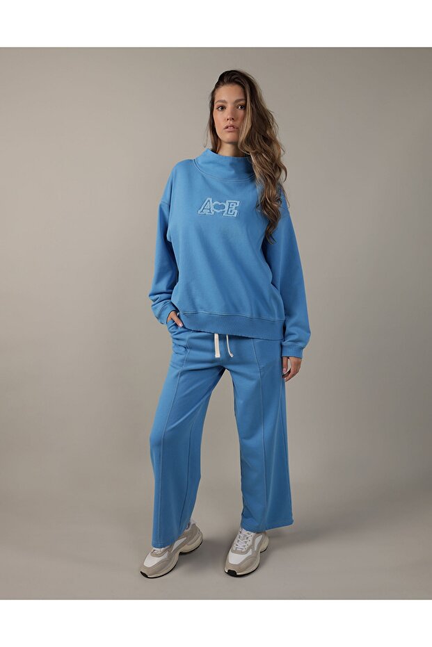 Ae Mock Neck Logo Sweatshirt
