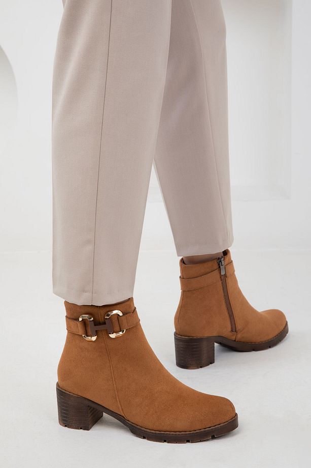 Taba Süet Kadın Bot & Bootie 19634 - 5
