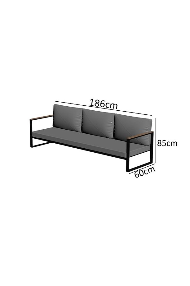 Kobalt Üçlü Kanepe Kahve - 2