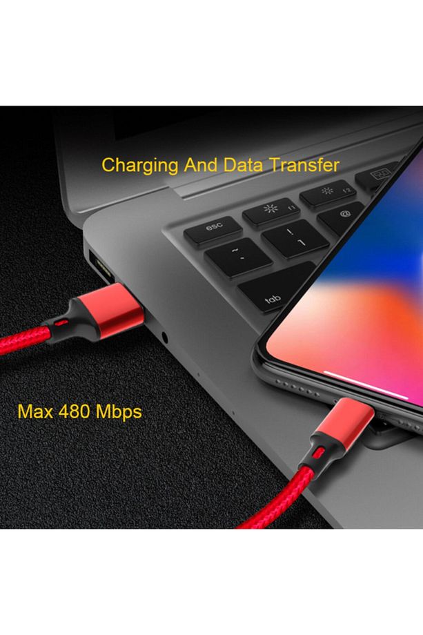 2 Metre Iphone Lightning 2.4 Amper Gümüş Naylon Örgü Hızlı Şarj Ve Data Kablosu - 13