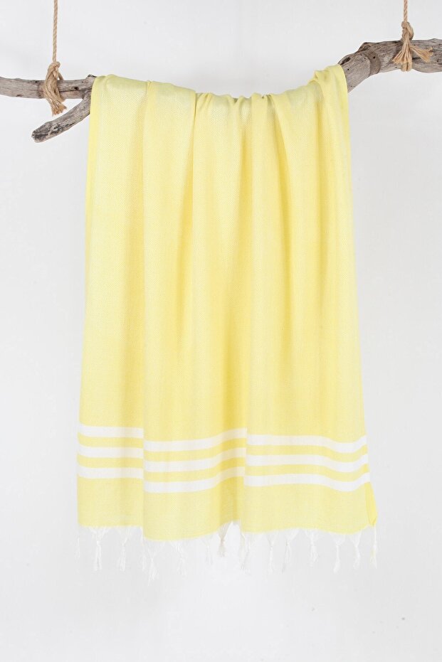 Peshtemal Bamboo Diamond Lemon Yellow