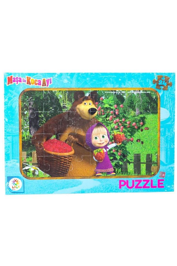 Unisex Çocuk Maşa Koca Ayı Puzzle 24 Parça - 1