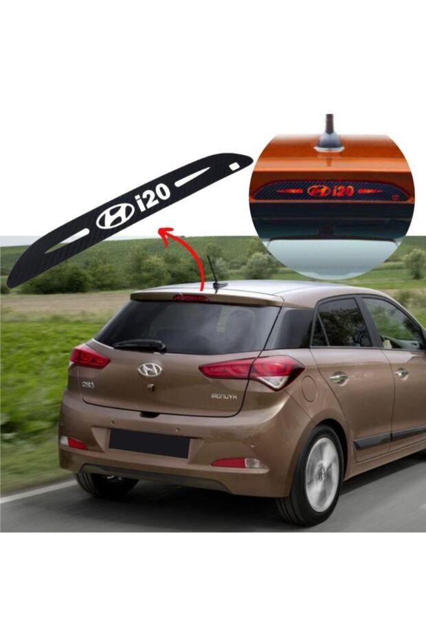 ملصق ضوء إيقاف الفرامل الخلفية من الكربون لسيارة Hyundai I20 2015-2020