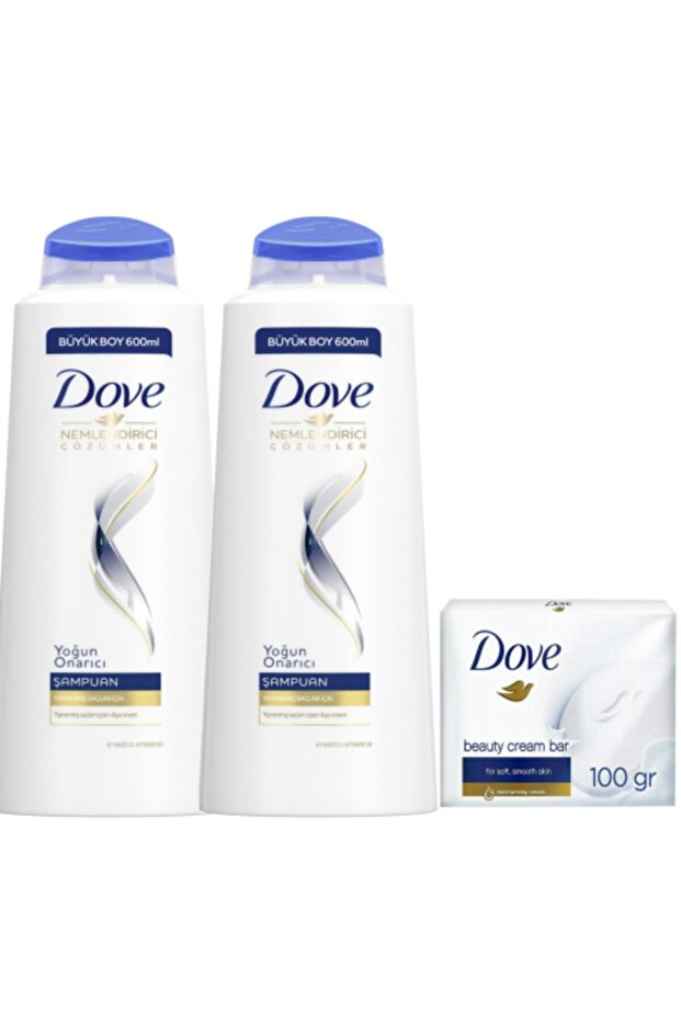 Yoğun Onarıcı Şampuan 600 Ml X2 Adet+ Beauty Cream Bar Sabun 100 Gr - 1
