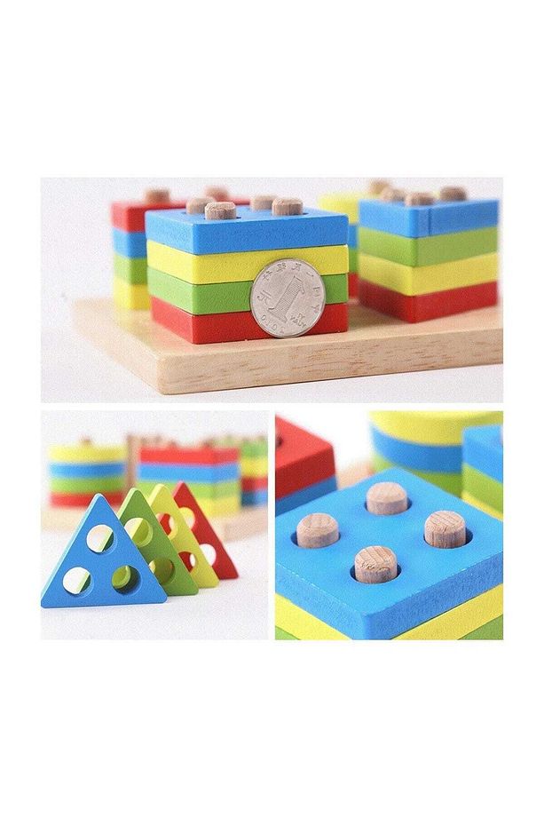 Geometrik Şekiller Bul Tak Eğitici Oyuncak - Çok Pimli Eğitici Oyuncak - 3