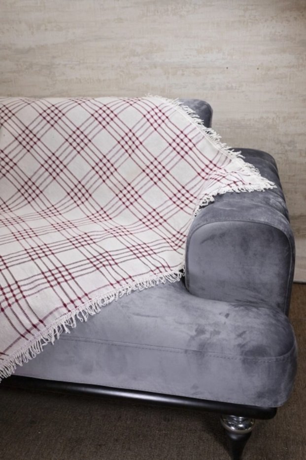 Claret Red Sofa Bed Sofa Cover Small Checkered