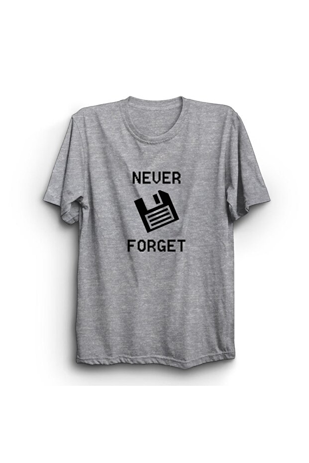 Unisex Gray Nostalgia Floppy Never Forget T-Shirt