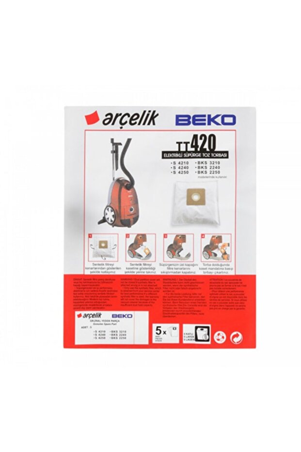S 4240 C Süpürge Toz Torbası Bez 20 Adet - 1