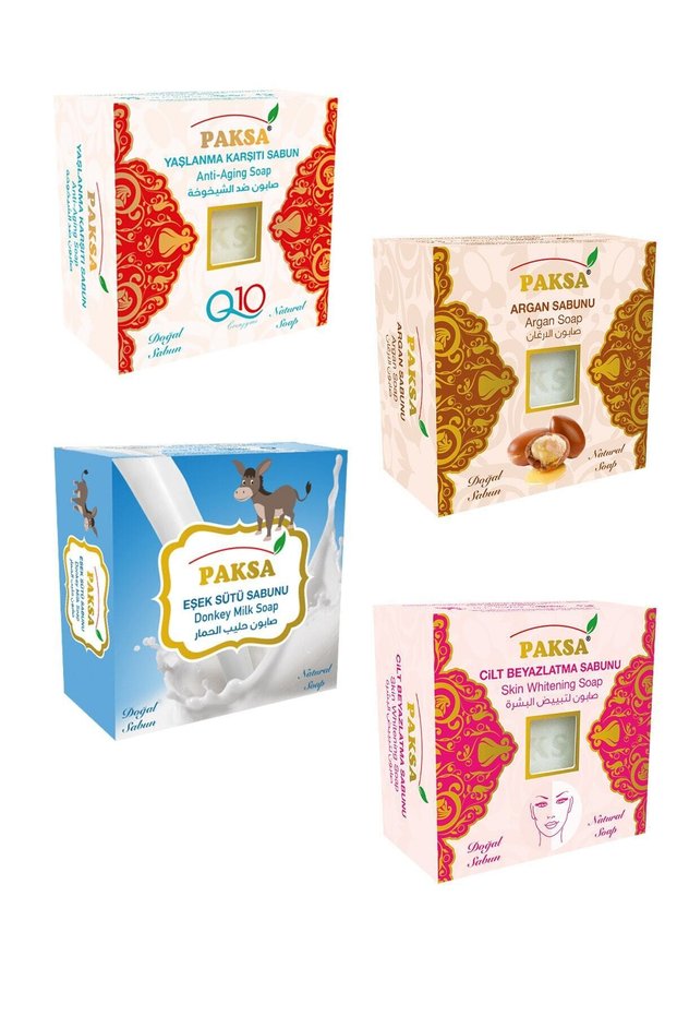 Anti-Aging, Argan, Donkey Milk, Skin Whitening Soap (4 Pieces)