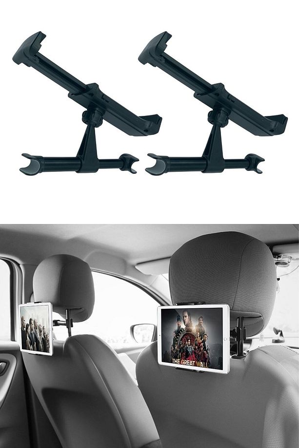 2 Adet Araba Oto Koltuk Arkası Telefon Tablet Tutucu Ayarlanabilir 360 Derece Dönebilen Stand 2li - 1