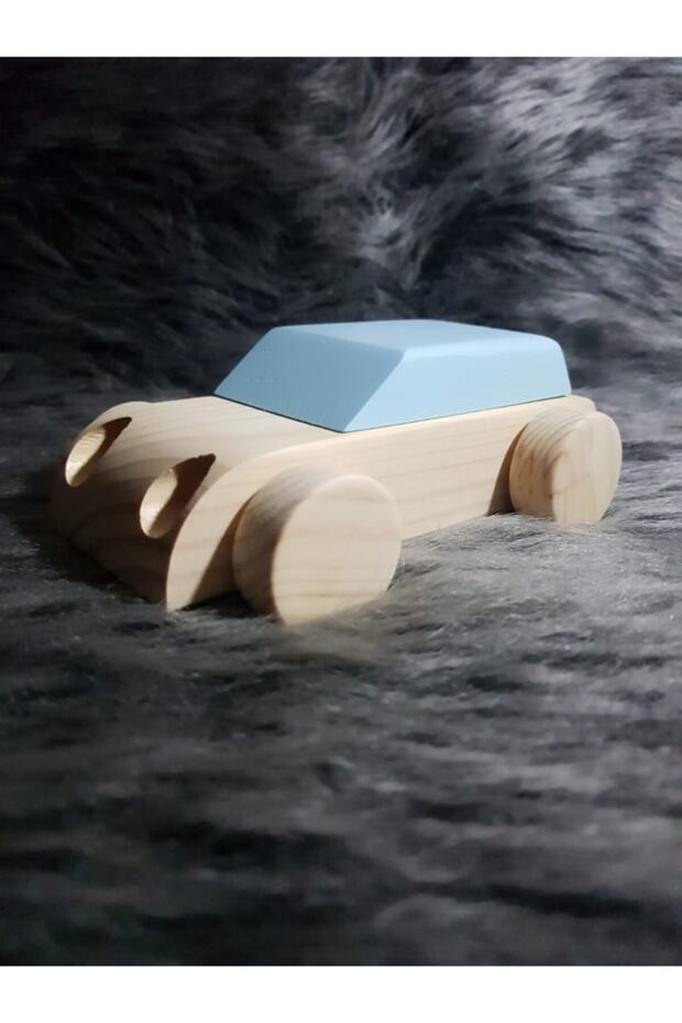 Wooden Toy Coop Wheeled Car, Wooden Montessori Toy, Cute Baby Toys - Baby Blue