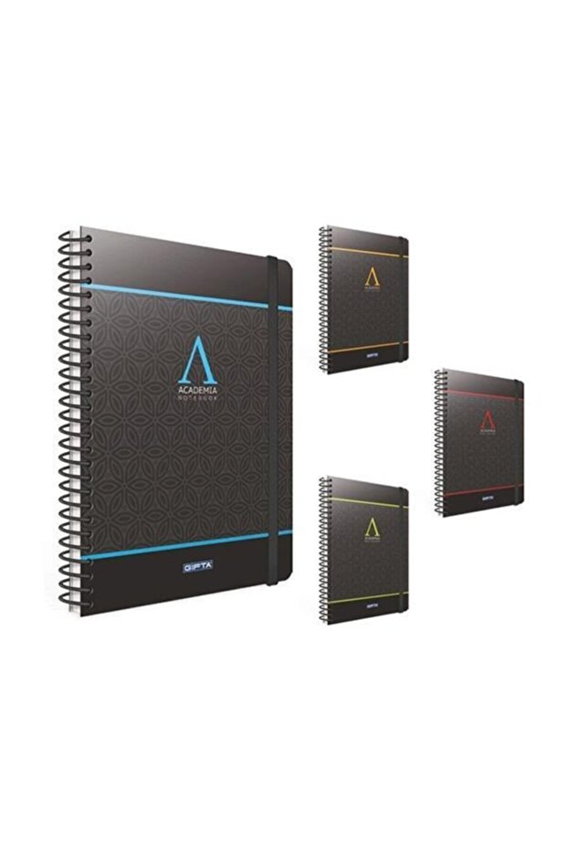 دفتر ملاحظات أكاديميا 17x24 مخطط حلزوني بغطاء صلب 120 ورقة