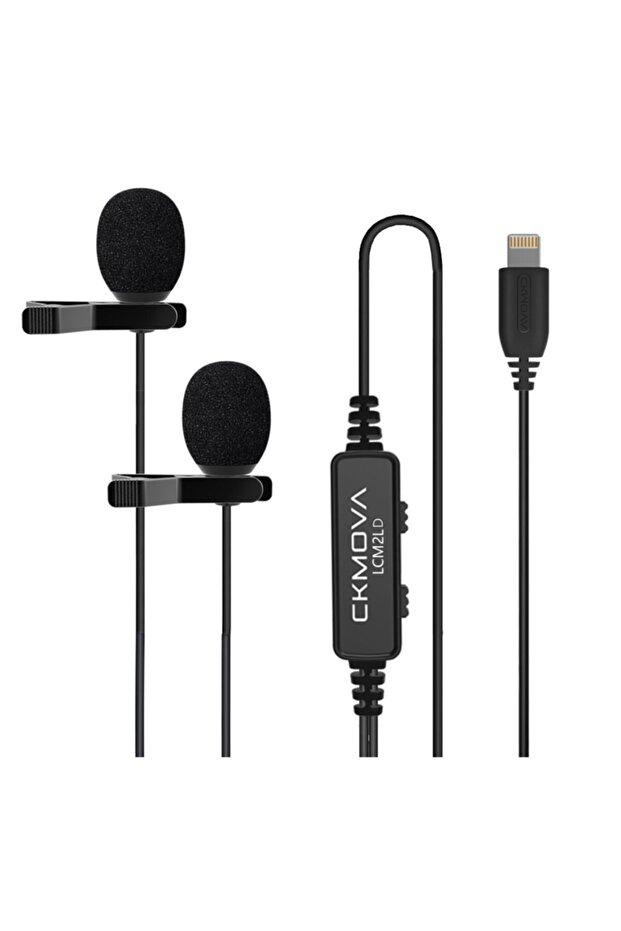 Lcm2ld Iphone & Ipad İçin Lightning Konnektörlü Kondenser Klipsli 2’li Yaka Mikrofonu - 1