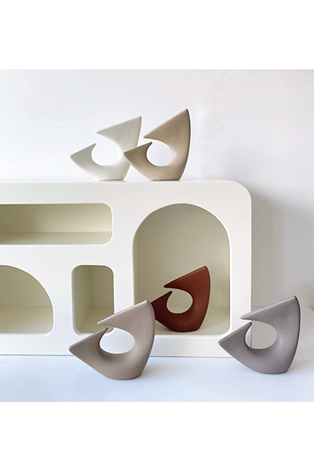 Wave Seramik Obje ( Bej ) - 2