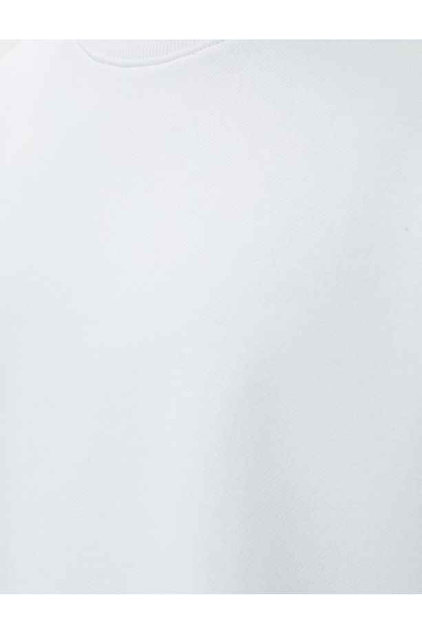 Oversize Basic Tişört Bisiklet Yaka Kısa Kollu Pamuklu - 6