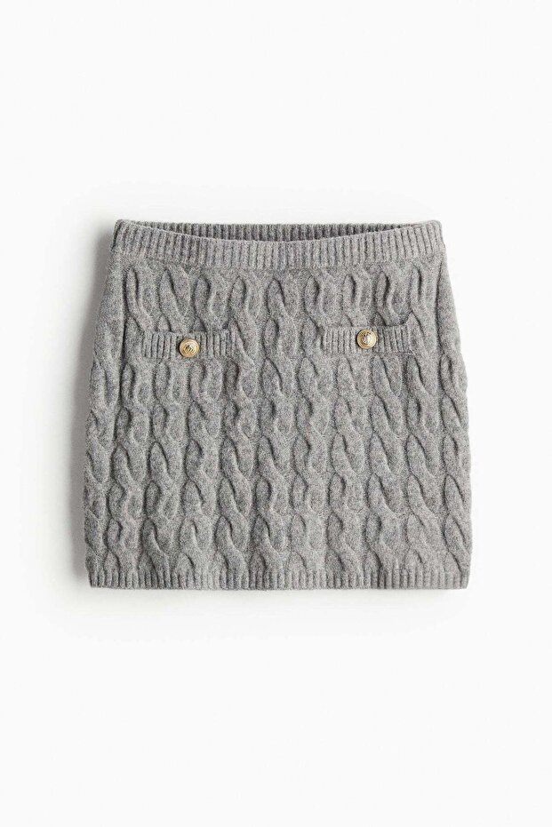 Cable-knit mini skirt