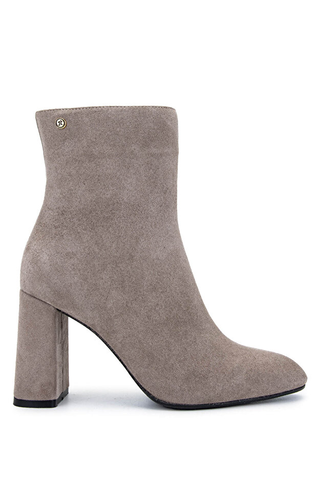Women's Genuine Leather Mink Suede Heeled Boots