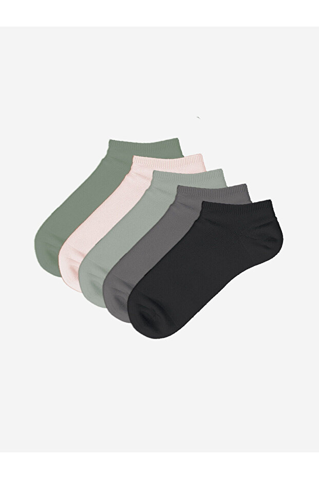 Lcwk Kadın Düz Patik Çorap 5'li Paket - 2