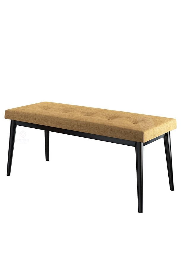 Pera Serisi Bench , Geniş Oturma Alanlı , 1. Sınıf Kumaş , Cappucino Bench , Siyah Gürgen Ayak - 3