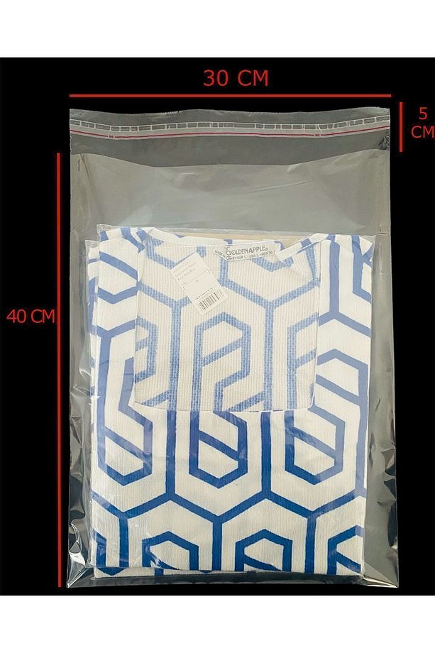 50 Adet 30x45 Cm Bantlı Şeffaf Opp Jelatin Poşet, Şeffaf Poşet (30X40* 5) - 1