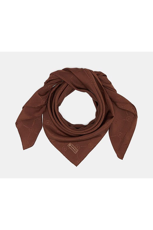 Monogram Pamuk Ipek Eşarp 40828-kızıl Kahve - 2