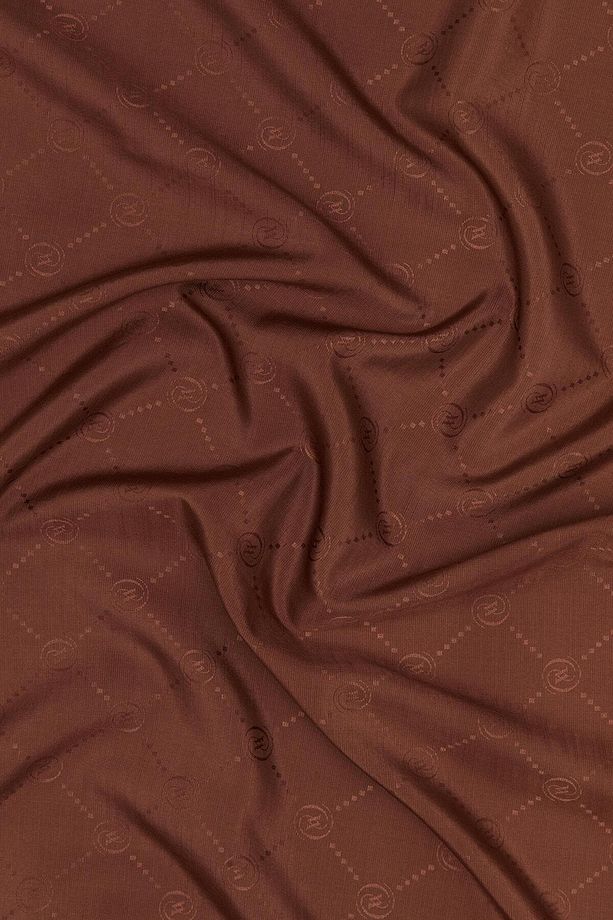 Monogram Pamuk Ipek Eşarp 40828-kızıl Kahve - 3