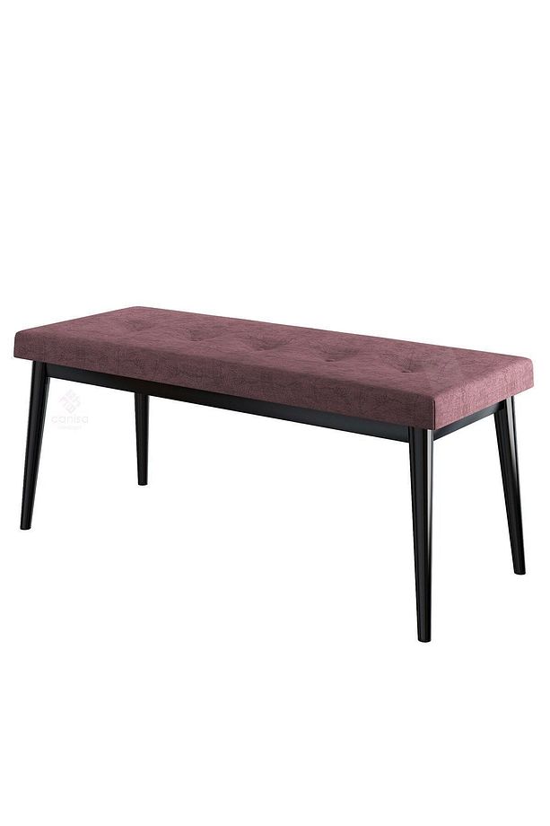Pera Serisi Bench , Geniş Oturma Alanlı , 1. Sınıf Kumaş , Gülkurusu Bench, Siyah Gürgen Ayak - 3