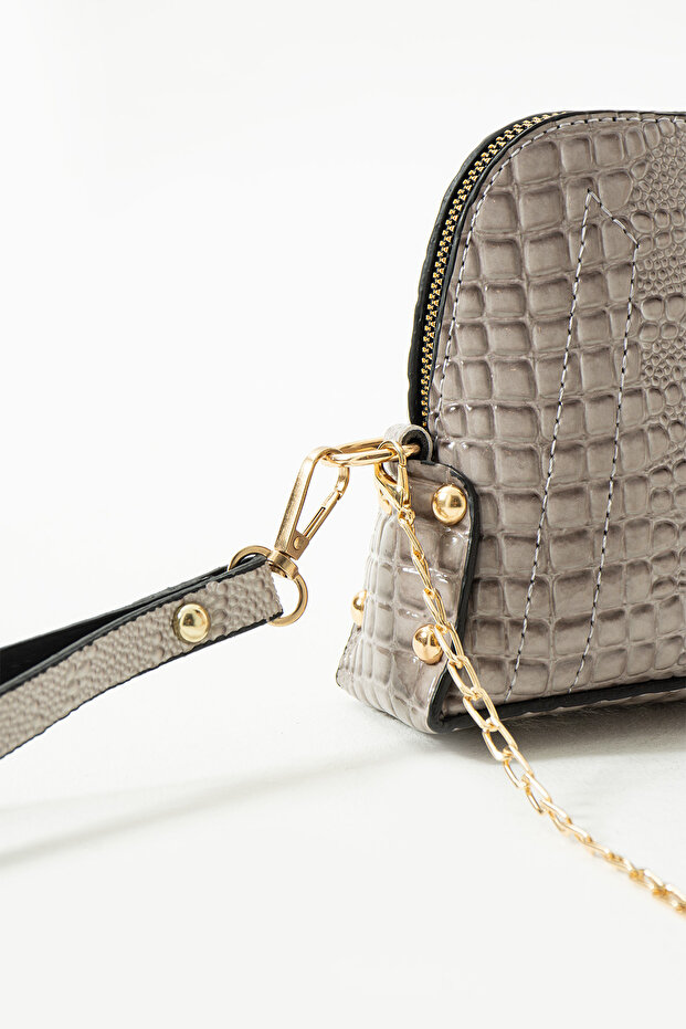Handbag and Shoulder Chain Cross Strap Bag with Iguana Pattern - 6