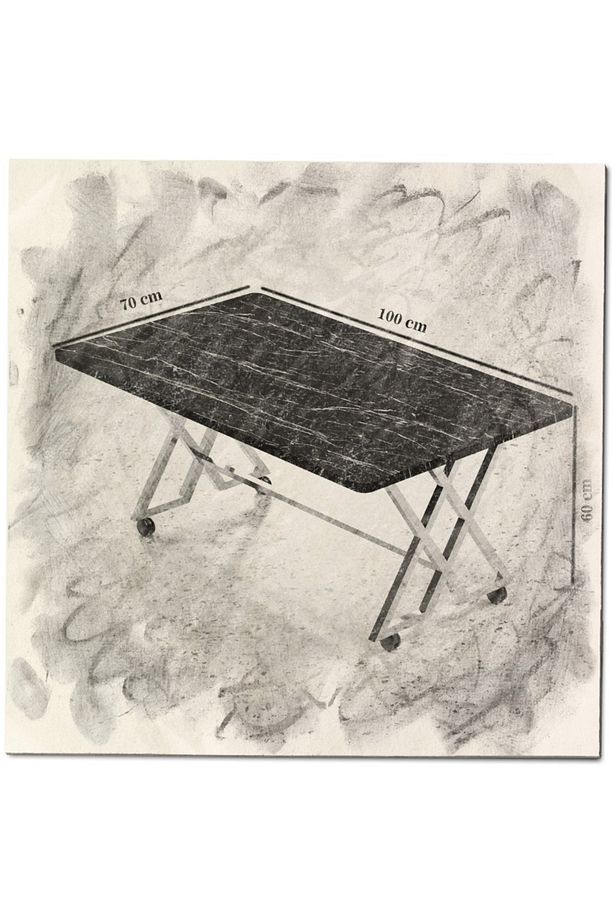 Reyyan Orta Sehpa Siyah Metal Ayak Tekerlekli 70 X110 - 4