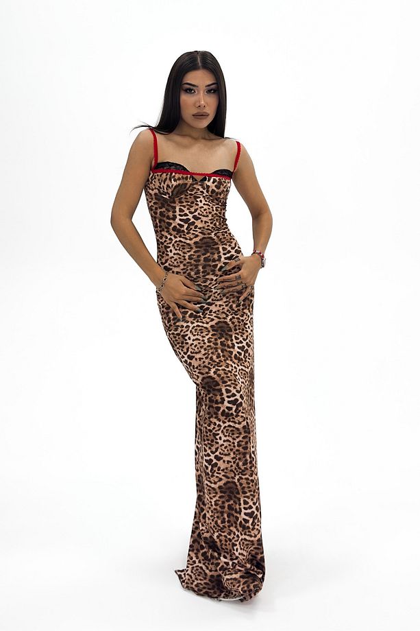 Leopar Kalem Elbise - 3