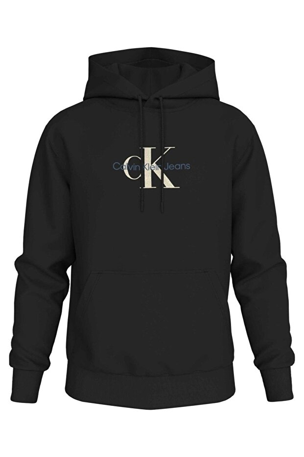 DISTRESSED MONOLOGO HOODIE Erkek SİYAH Sweatshirt J30J326875-BEH - 6