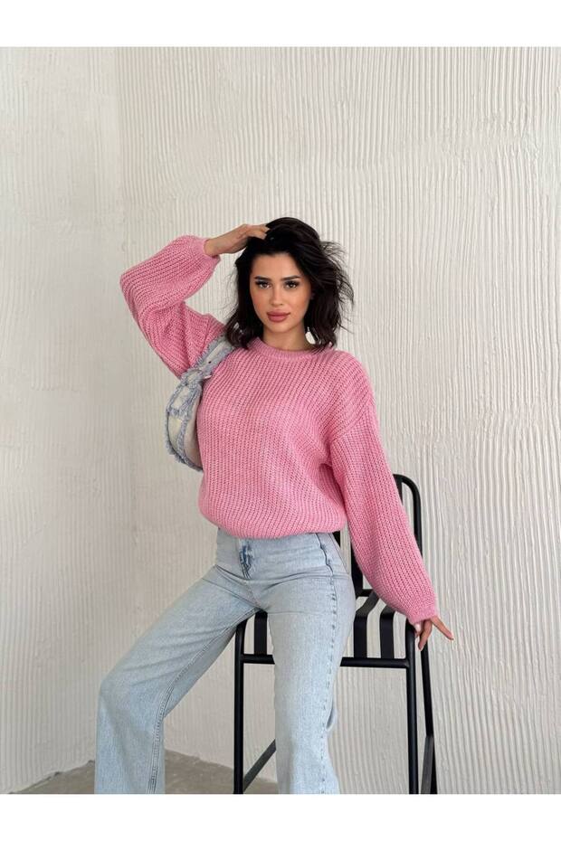 Bisiklet Yaka Triko Basic Kazak - 1